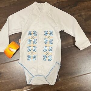Ukrainian traditional embroidered white onesie 12 months 8 months